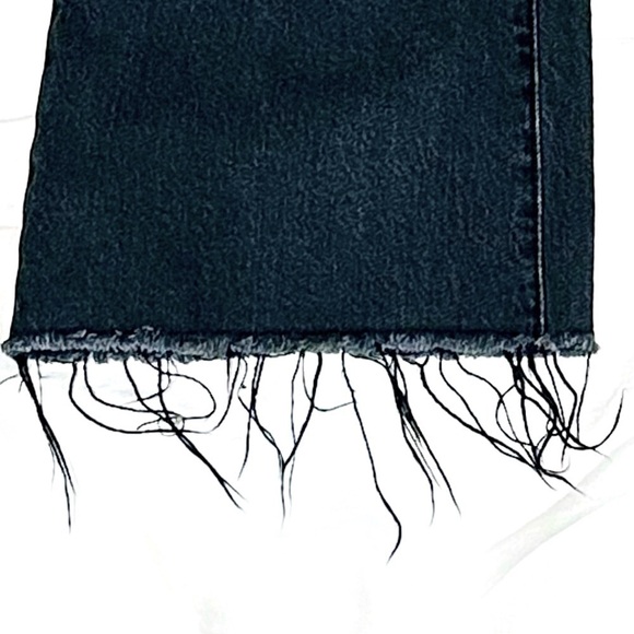 👖🖤 ROLLA’S Eastcoast Crop Flare Jeans | Black Preppy 4-Button Raw Hem Women’s 25 - Picture 4 of 6